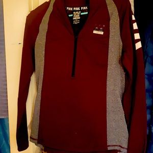 Victoria secret pink long sleeve pullover. Worn twice was too small. Has zipper